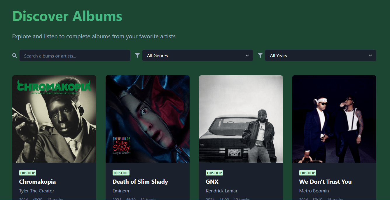 Interactive Album Listening App